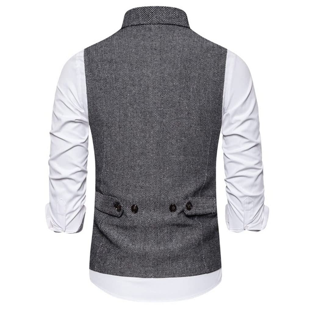 SaoBiiu Gilet da uomo a doppio petto gilet da uomo senza maniche gilet gilet vintage formale blazer gilet per matrimonio
