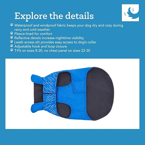 Miniatura 2 de RC Pet Products Cascade - Abrigo para perro, chaqueta esencial para todo tipo de clima, talla 8, azul ártico