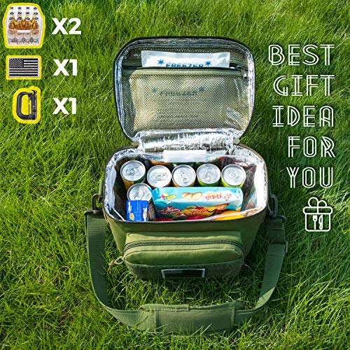 Dbtac Tactical Lunch Bag For Men Women, 12 Cans Insulated Lunch Box For Adult | 9L Leakproof Lunch Cooler Tote For Work Office Outdoor Travel | Soft Easy To Clean Liner X2, Od Green #TOP6