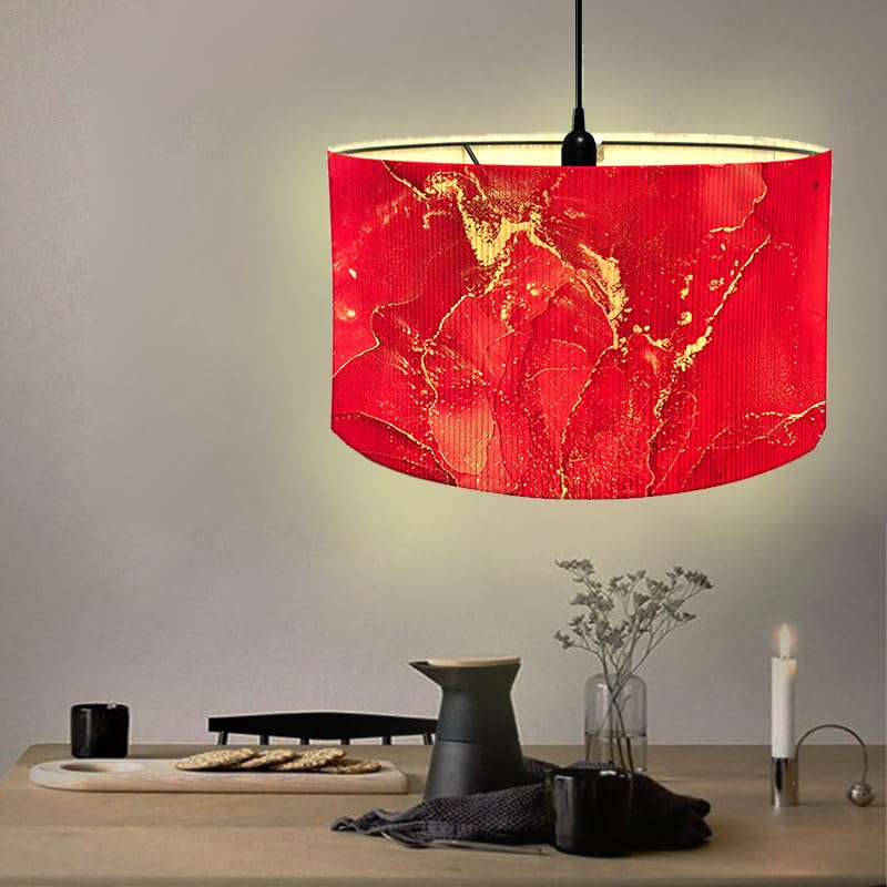 Plume Bambou Vintage Abat Jour Plafond, Tambour Abats-Jour Rétro Décor