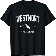 Westmont California CA Vintage Athletic Sports Design T-Shirt