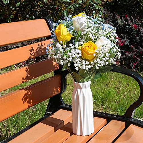DuHouse 10Pcs Babys Breath Artificial Flowers Fake White Gypsophila Flowers Real Touch Gypsophila Floral in Bulk for Flower Arrangement Wedding Home Garden Decor (White Long Stem) - Image 3