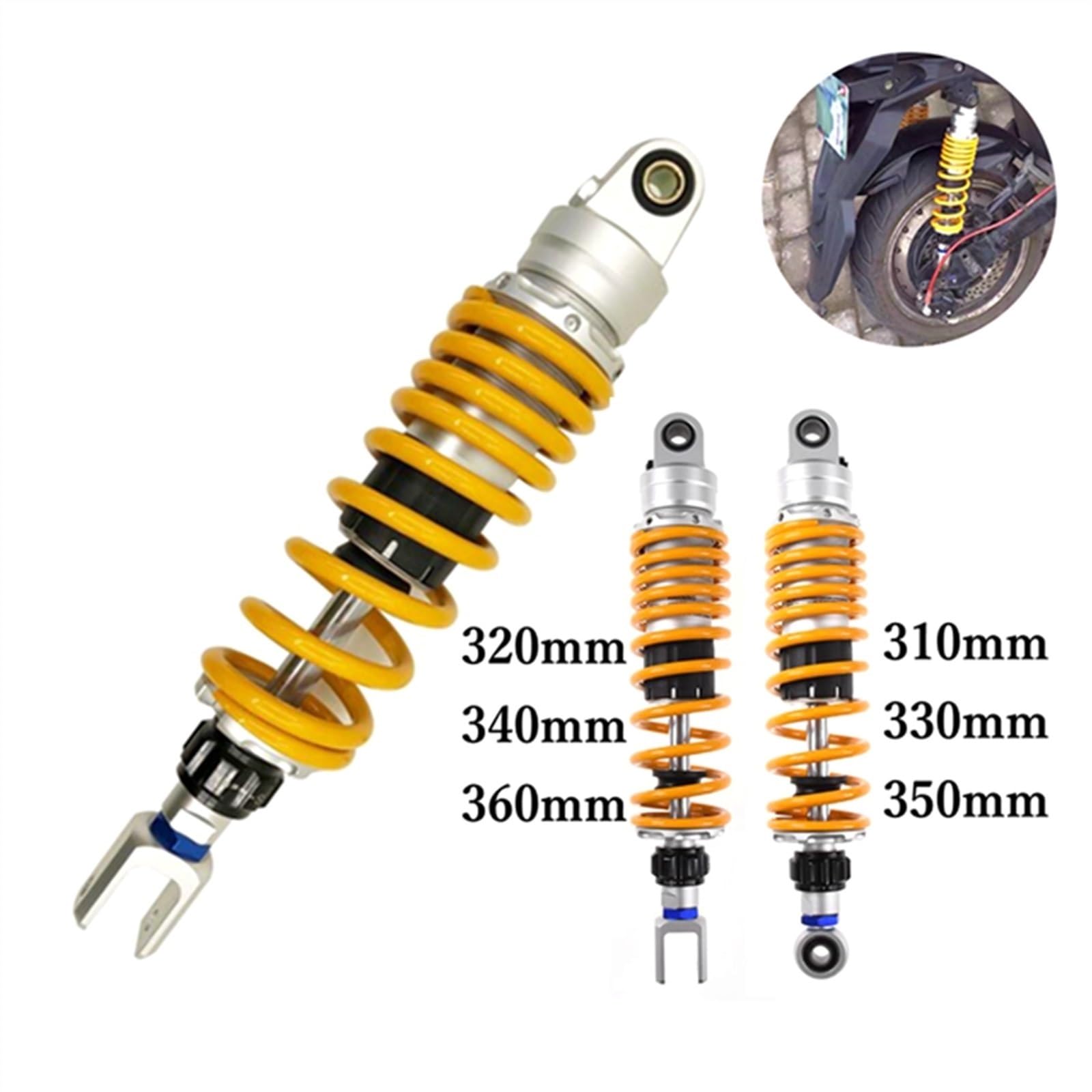 1 Pièces 310mm/320mm/330mm/340mm/350mm//360mm Amortissement Arrière De Moto Ajuster L'amortisseur Pour Suspension Arrière Pour Kawasaki(320mm Fork)