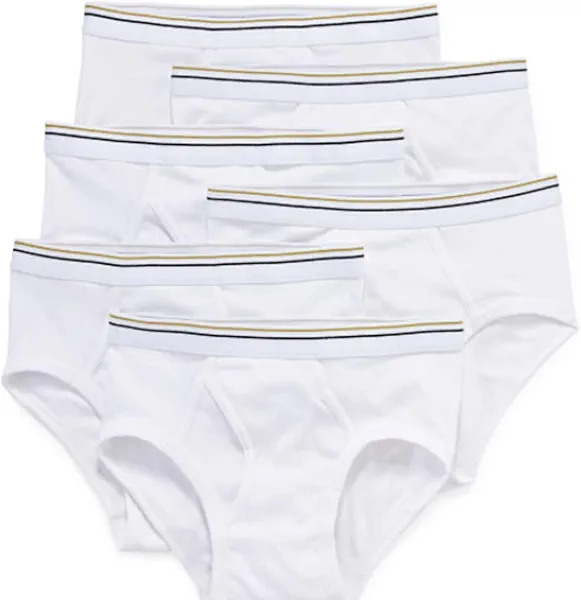 Stafford 6 Pack 100% Cotton Low-Rise Briefs White (Large)