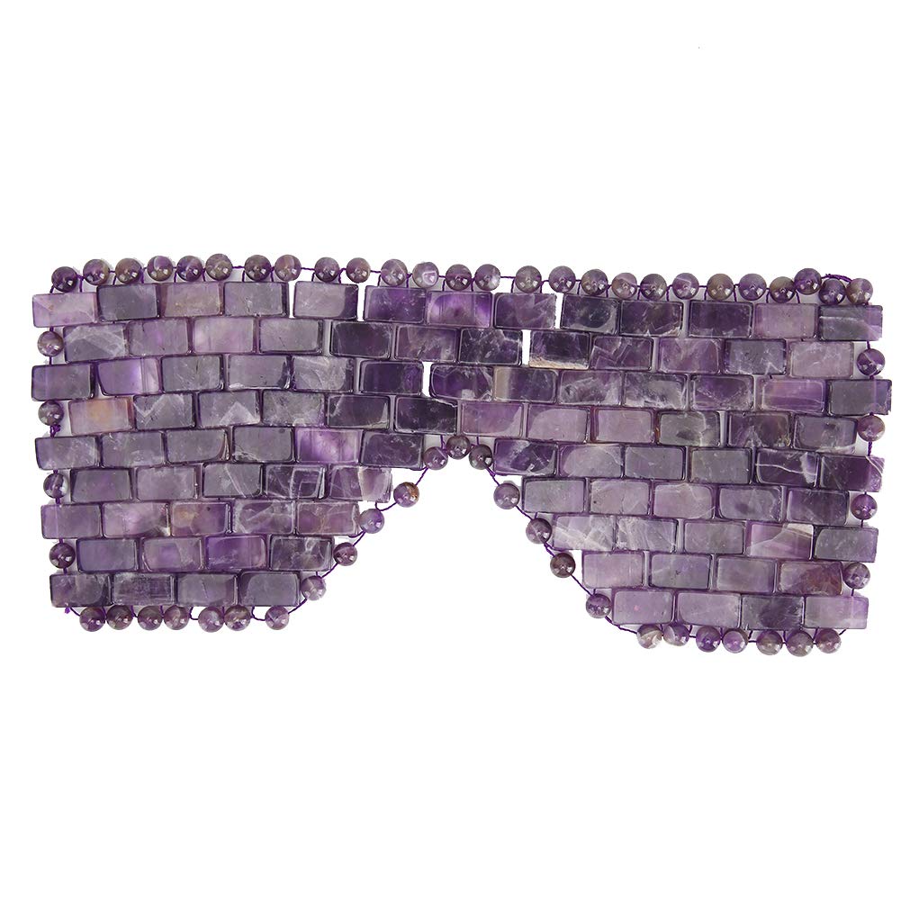 Masque pour les Yeux en Pierre de Jade, Masque pour les Yeux de Sommeil Rafraîchissant, Masseur de Traitement des Yeux par le Froid, Masque de Sommeil pour les Yeux du Visage pour les(Améthyste)