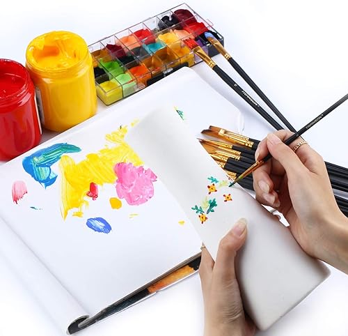 Miniatura 8 de Transon Juego de 12 pinceles de pintura artística para acuarelas acrílicas