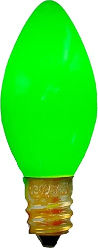 Miniatura 4 de EST. LEE DISPLAY L D 1902 Luces de cadena para interiores y exteriores C7 bombillas de repuesto de cerámica para Navidad (verde sólido)