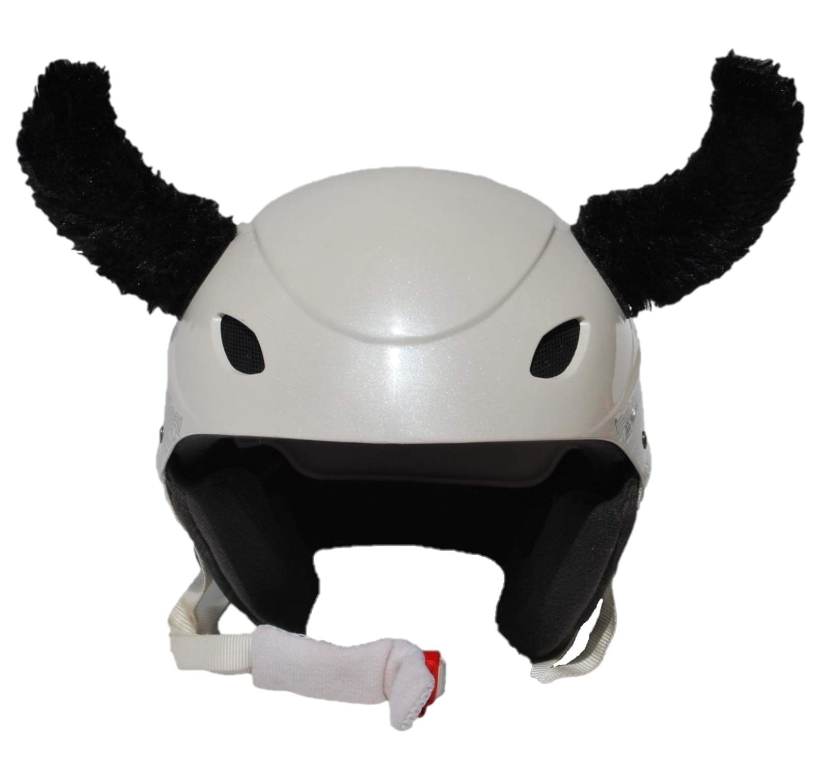 Handgemachte Schwarze Hörner aus Plüsch für Skihelm, Snowboardhelm, Motorradhelm, Fahrradhelm, Skateboardhelm, Skateboardhelm