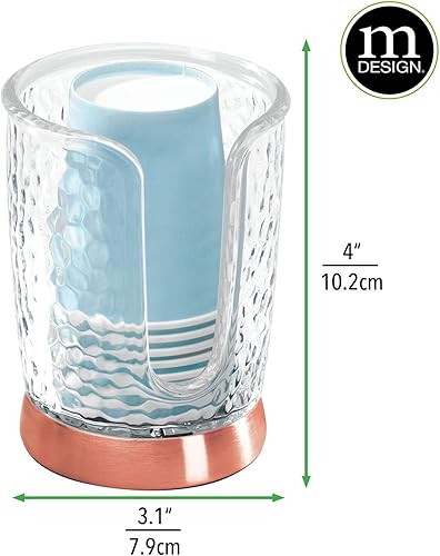 Miniatura 3 de mDesign - Dispensador de tazas de papel desechable compacto y compacto, de plástico, soporte de almacenamiento para enjuagar tazas en encimeras de