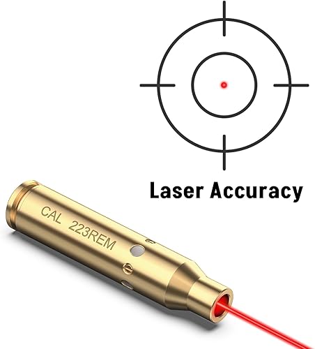 Miniatura 2 de MidTen Miras láser de calibre para 0.223 y 0.354 in, visor láser rojo con 12 baterías, kit de avistamiento para miras y visores