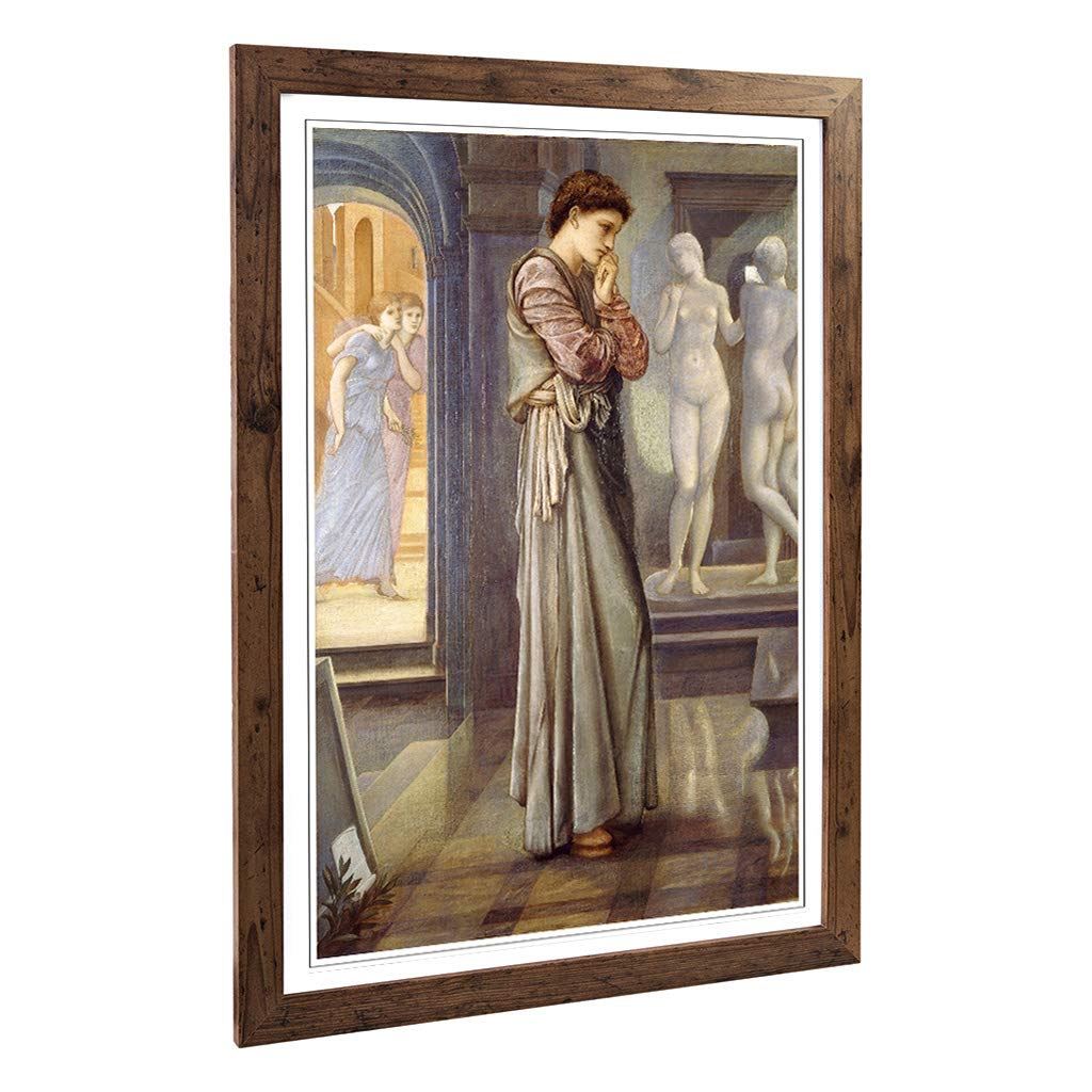 Big Box Art Framed Print of Edward Burne-Jones Pygmalion and The Image Design | Wall Art Picture | Home Decor for Kitchen, Living Room, Bedroom, Hallway, Walnut, A2 / 24.5x18 Inch / 62x45cm