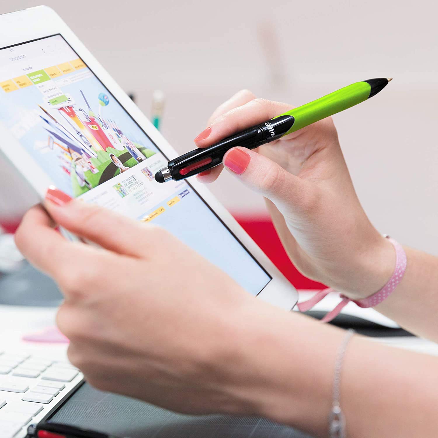 Magno Lot De 4 Porte-stylos Magnétiques En Acier Inoxydable Avec Boucle à Ressort Réglable Pour Réfrigérateur, Tableau Blanc Effaçable Et Carte