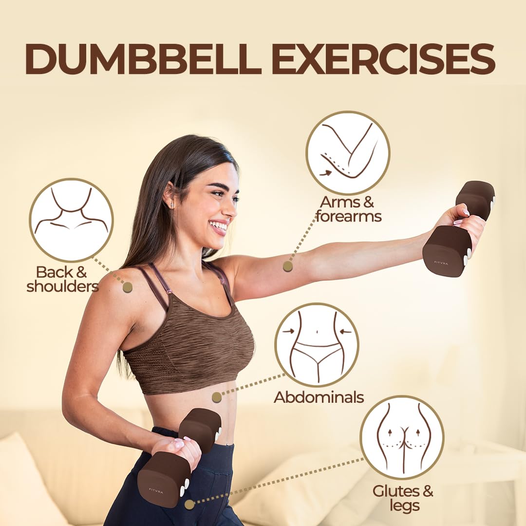 Regulowane hantle 2 w 1, zestaw hantli i brązowy kettlebell | Regulowane hantle do domowej siłowni: hantle 1-3 kg, kettlebell 2,5-6,5 kg i 3 gumki