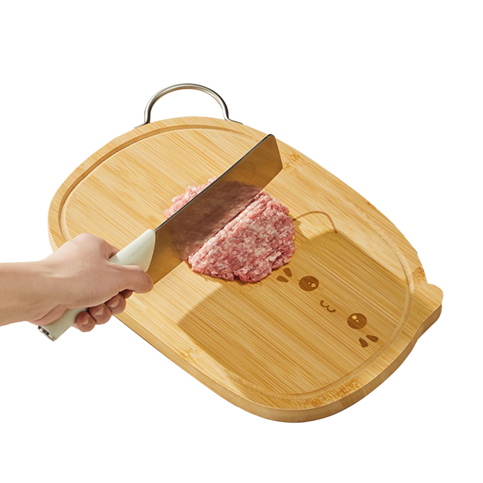 Planche à découper en bois double face avec rigole pour jus de viande