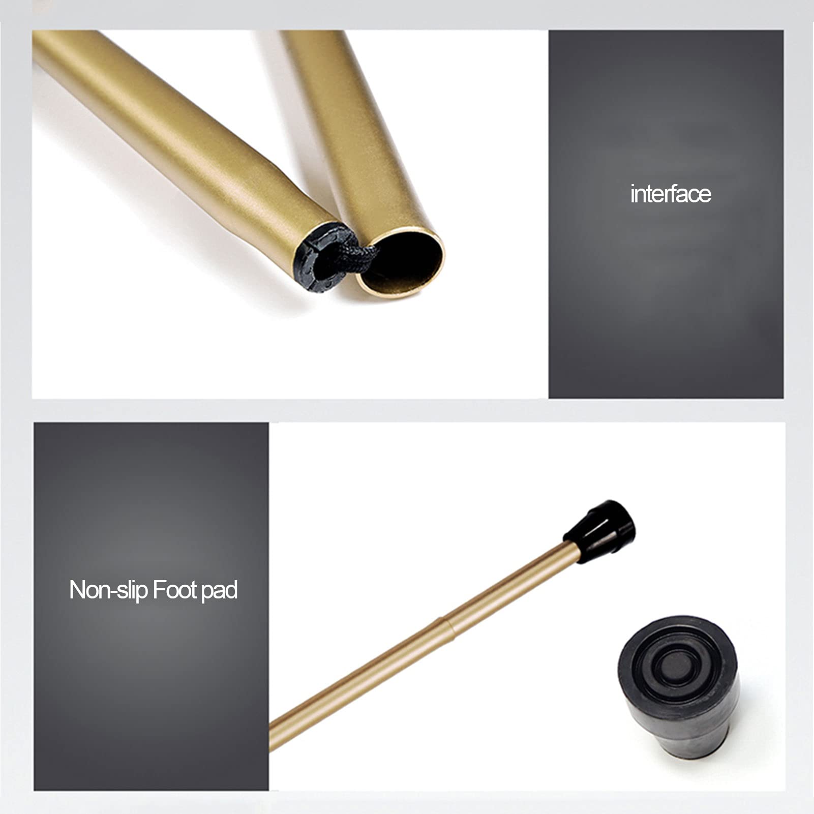 Peguera Plegable para Hombres y Mujeres, Caña de Aluminio Altura Ligera Ayuda Ajustable Ayuda de la Movilidad Ayuda de Movilidad Pastelles Plegables, Base Antideslizante (Color : Verde)