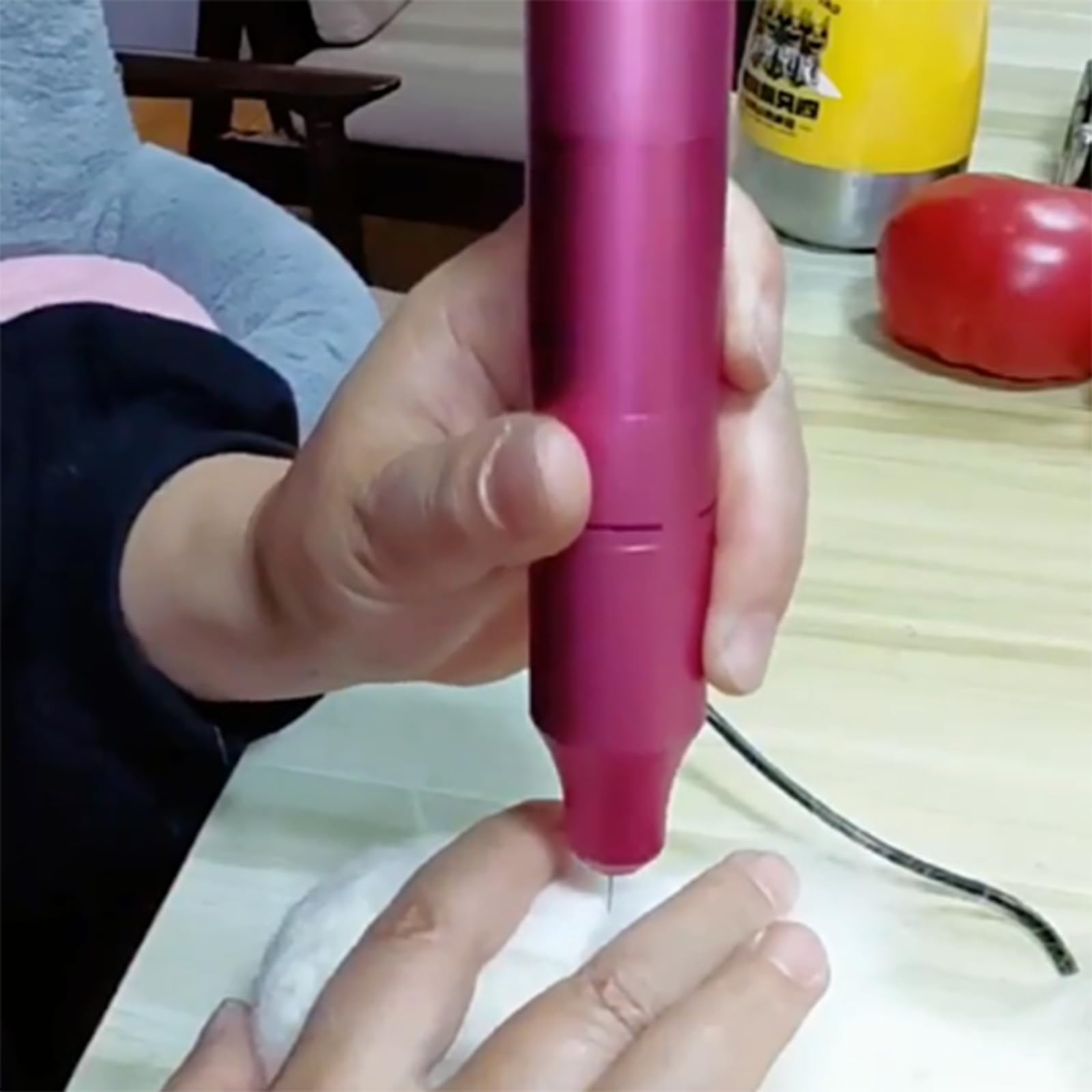 Herramienta De Fieltro De Lana, Kit De Máquina De Aguja De Fieltro Eléctrico, Máquina De Perforación De Fieltro, Aguja Rápida, Detalle para Pintura De Lana De Bricolaje