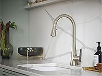 Vista 9 de Moen Sinema grifo de cocina desplegable de acero inoxidable con aumento de potencia y sistema retráctil, llave de cocina moderna de arco alto, fácil