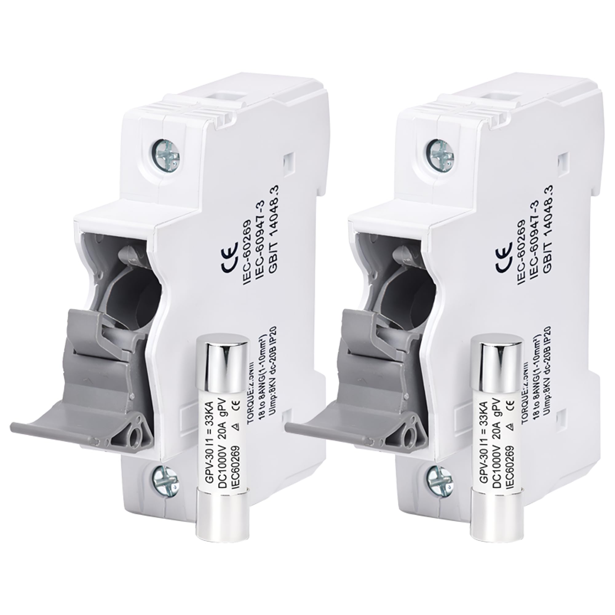 EXCELLION™ 20A Solar DC Fuse with Holder–1000V PV Fuse Connector | Waterproof Inline Fuse Protection for Solar Panel, Inverter, Battery Charge Controller Systems–Heavy Duty & Safe Design - Set of 2-image-47