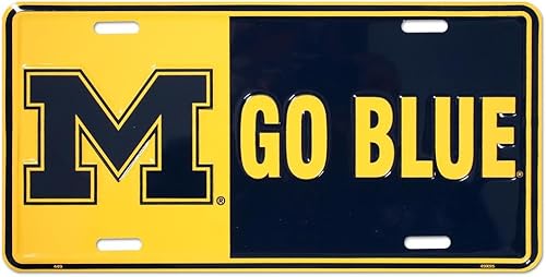 Etiqueta automática de metal en relieve M-GO BLUE (U of MICH)