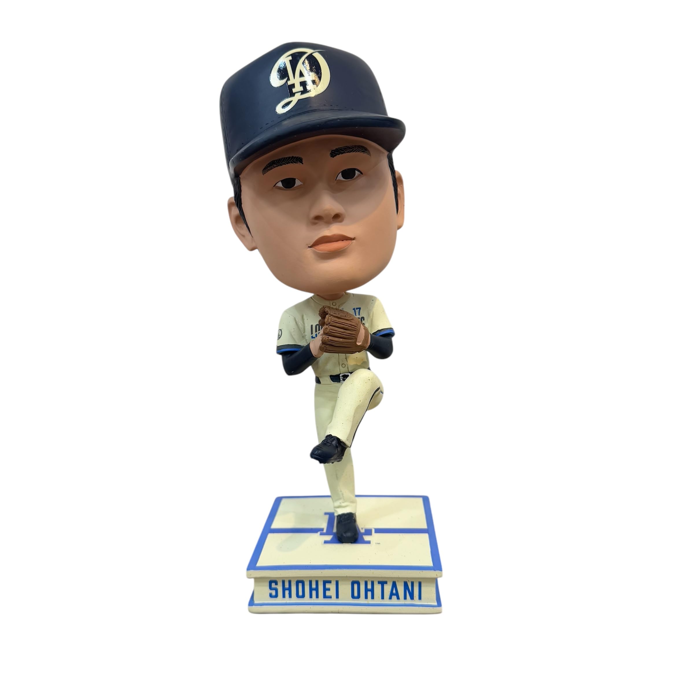 FOCO Shohei Ohtani (Los Angeles Dodgers) 9.5 inch Pitching Away Jersey Bighead Square Base Bobblehead