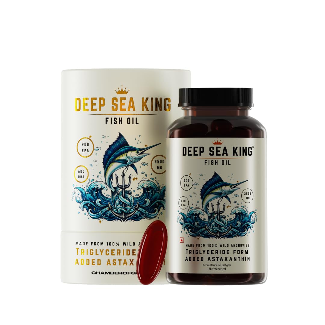 Chamberofgods Deep Sea King Fish Oil Omega 3 Capsule |100% Anchovies only (2500 Mg) | Triple Strength Supplement for Men and Women (60 Softgels) For Brain, Heart, Eyes & Joints Health-image-7