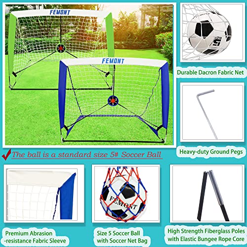 Femont Kids Soccer Goals,Portable Folding Soccer Goals Target Nets,Pop Up Soccer Goal For Backyard Practice Play With Soccer Training Equipment Soccer Ball,Soccer Net Bag,Carry Case,Size 4'X3',2Pcs #TOP2