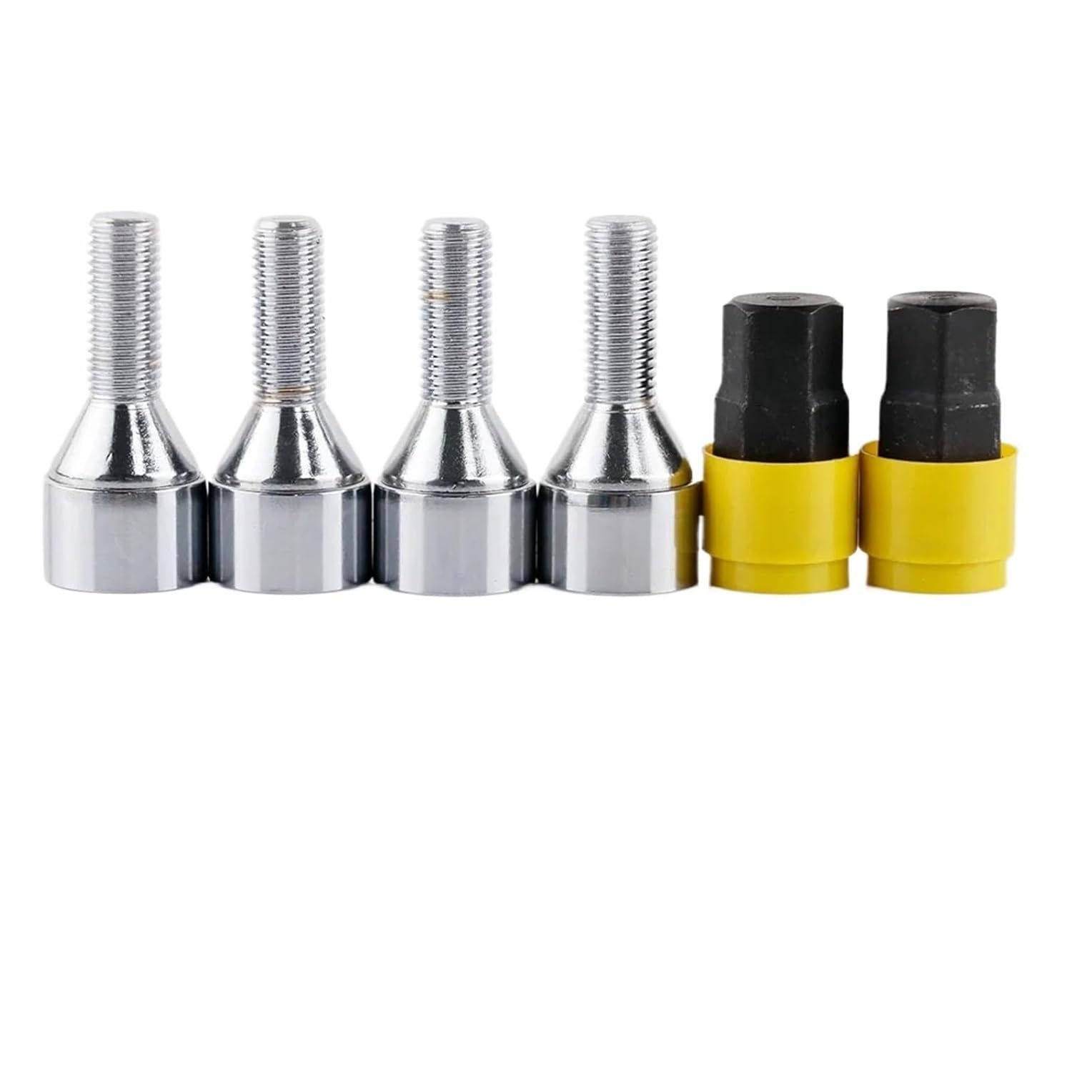 4+2 M12*1.25 h&*igh qu>ality -Theft Security Steel Wheel Lock Lug Bolts 28mm Shank Fit Romeo