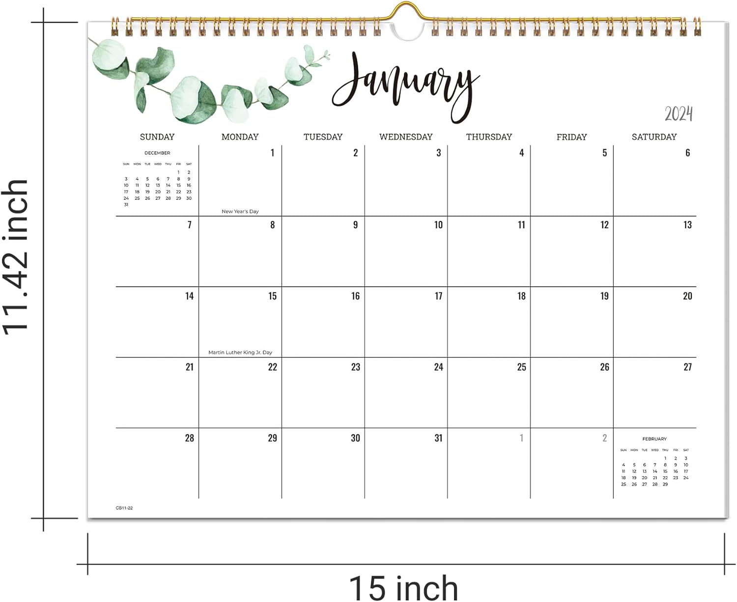 AT-A-GLANCE 2025 Calendario De Pared, 15 X 12 Pulgadas, Mediano, Ancho (PM82825