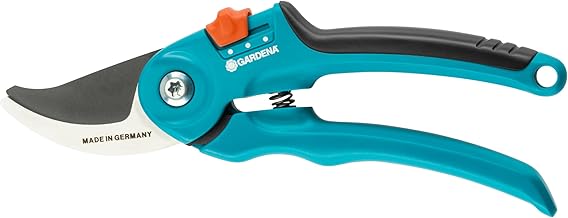 Gardena Gartenschere B/S-M: Stabile Rebenschere mit Bypass-Schneide für Pflanzen und frisches Holz bis 22 mm Durchmesser, mit Saftrille und Drahtabschneider, 2-stufige Grifföffnung (8857-20)