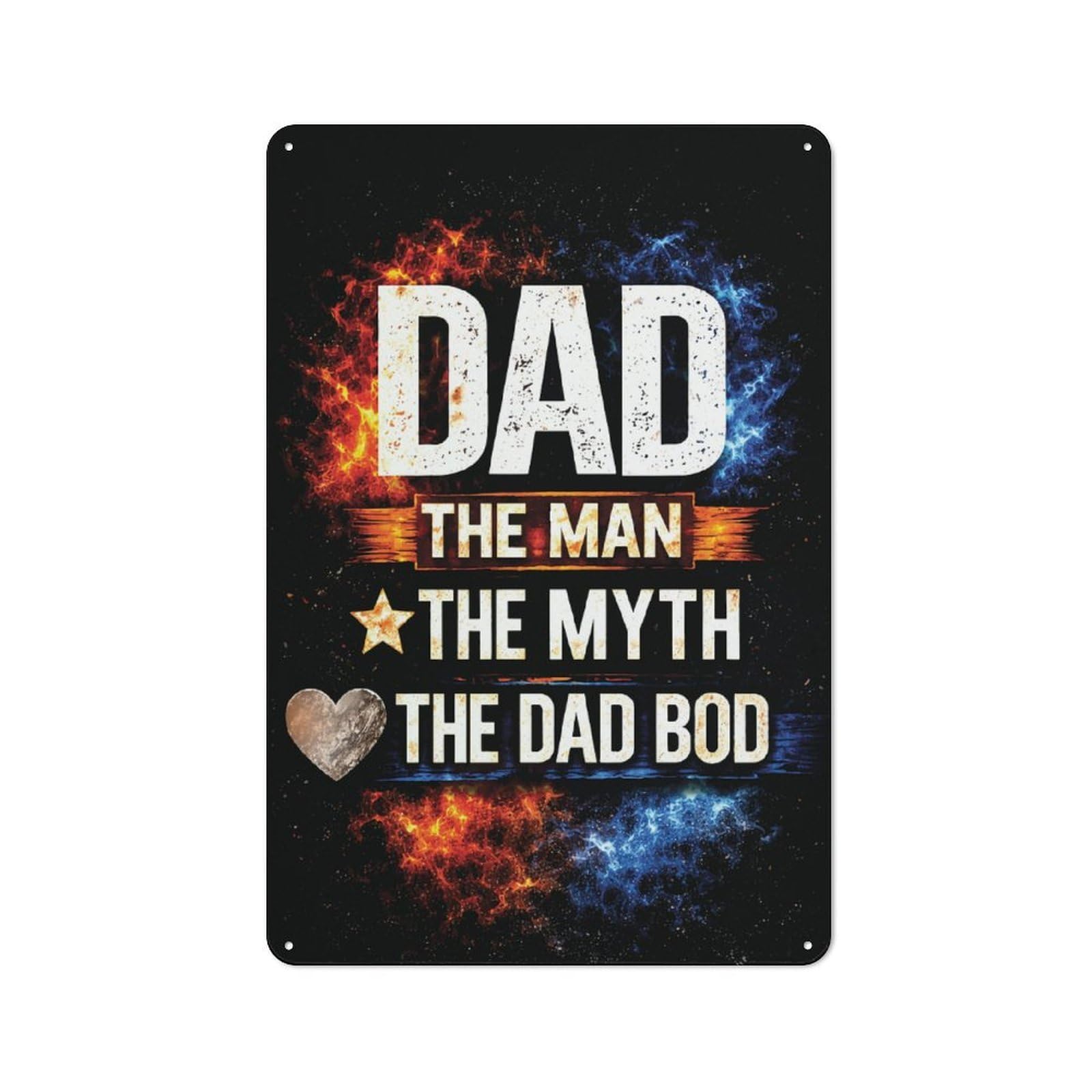 Junmoney Style-20 Dad The Man The Myth The Dad Bod Retro Tin Sign 30X20cm For Café Or Restaurant, Housewarming Wall Decor For People Furnishing Café And Restaurant