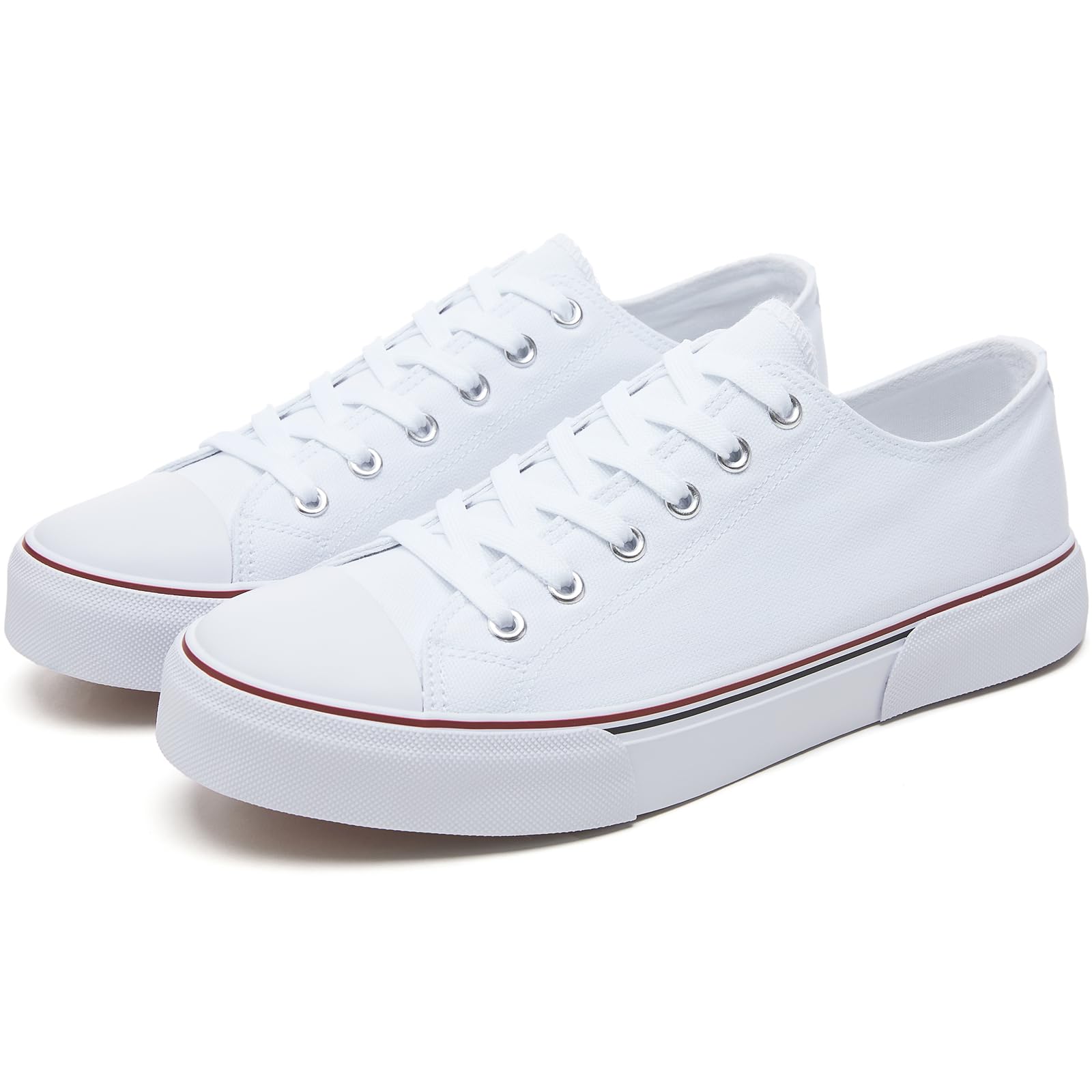 yageyan Men Canvas Low top Shoes Classic Casual Sneakers Black and White Fashion Shoes