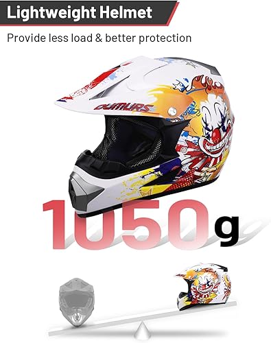 Miniatura 3 de DOT - Casco de motocross juvenil con gafas y guantes para niños de 5 a 14 años, casco ATV para niños y niñas, casco de cuatro ruedas para niños,