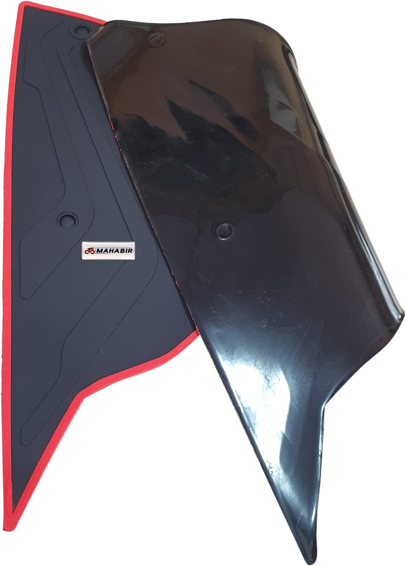 MAHABIR PVC Rubber Footmat/Floormat Compatible for Scooter/Scooty Aprilia, Durable | Anti-Slip | Waterproof | Easy to Clean | Perfect Fit | Protects Floor (Red, Black)