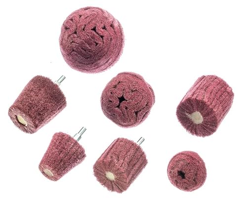 14pc BUFFING 240 GRIT RED ALUMINUM OXIDE SCOTH BRITE ABRASIVE BUFFS 1/4" CBM15A