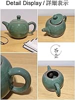 Vista 4 de Tetera Celadon, tetera de porcelana verde jade, utensilio de té de Kungfu, ceremonia de té, 4 colores opcionales, (verde ciruela)