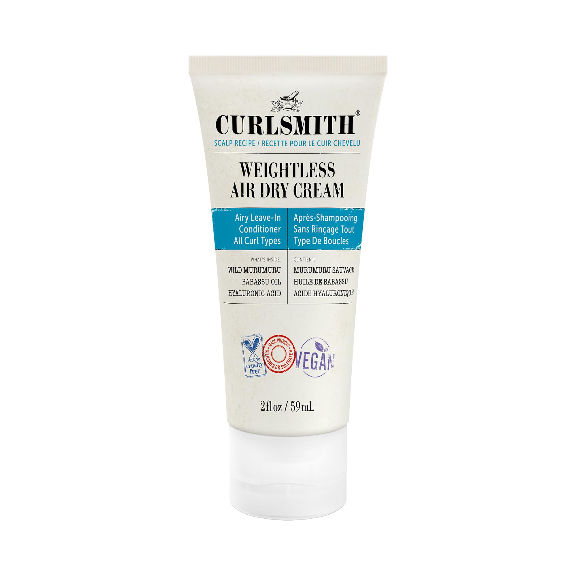 CURLSMITHWeightless Air Dry Cream - Vegan Leave-In Conditioner for Any Hair Type, Smooths Hair (473ml)[Amazon-developed Certification] Compact by Design