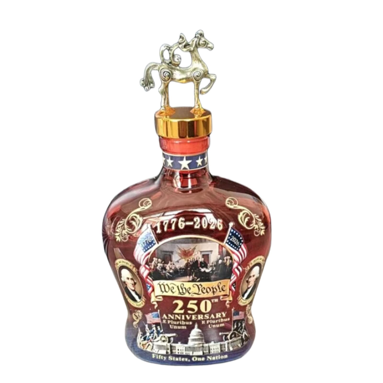 Kaeltsyn Sophisticated Clear Glass Beverage Bottle Celebrating States 250Th Founding Anniversary Crystal Liquor Container Liquor Container