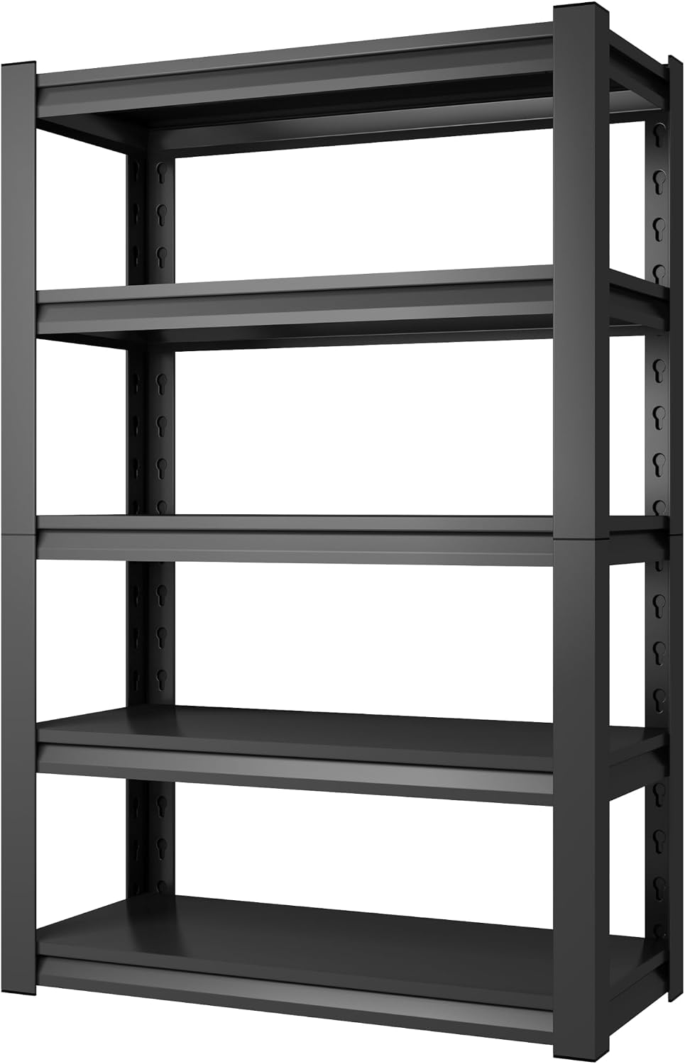 47.2" W Garage Shelving 3000LBS Heavy Duty Storage Shelves Adjustable 5 Tier Metal Shelving Unit for Industrial Garage Basement School Warehouse, 23.6" D x 47.2" W x 72" H, Black
