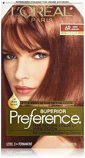L'Oreal Paris Superior Preference Hair Color, 6R Light Auburn - 1 Ea (Pack of 3)