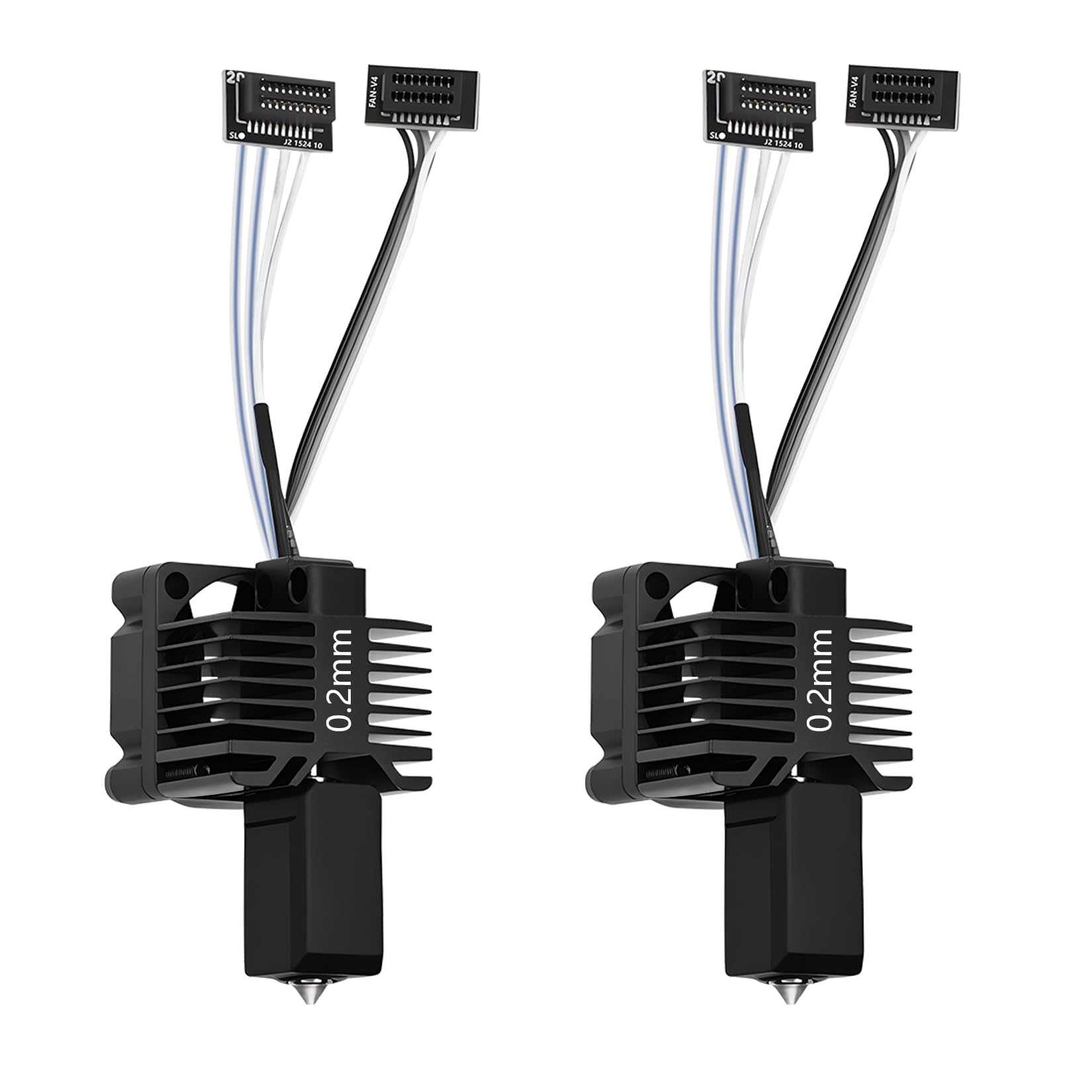 2 Stück 0,2mm P1S P1P Hotend Komplettset, fertig montierter Druckkopf aus gehärtetem Stahl mit Keramikheizelement und Thermistor, Hotend Ersatz für Bambu Lab P1 Serie 3D Drucker
