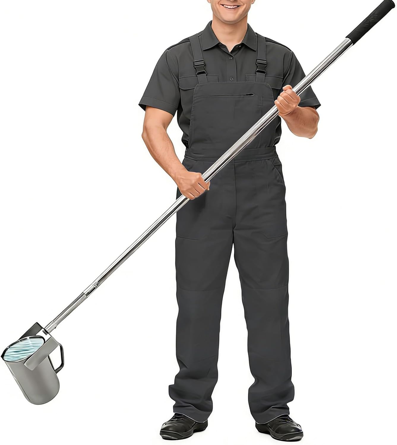 Telescopic Water Sampler, Steel Sampling Ladle with 500ml/1000ml Pendulum Beaker, 1.97-23ft Water Sampling Pole Sampler Rod for Industrial, Lab and Field(Size:1.25m-5m/4ft-16.4ft,Color:500ml)