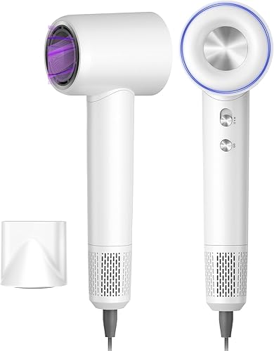 Secador de pelo iónico profesional de alta velocidad para mujeres (blanco)