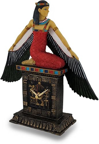 Veronese Design - Reloj de escritorio con alas egipcias pintadas a mano
