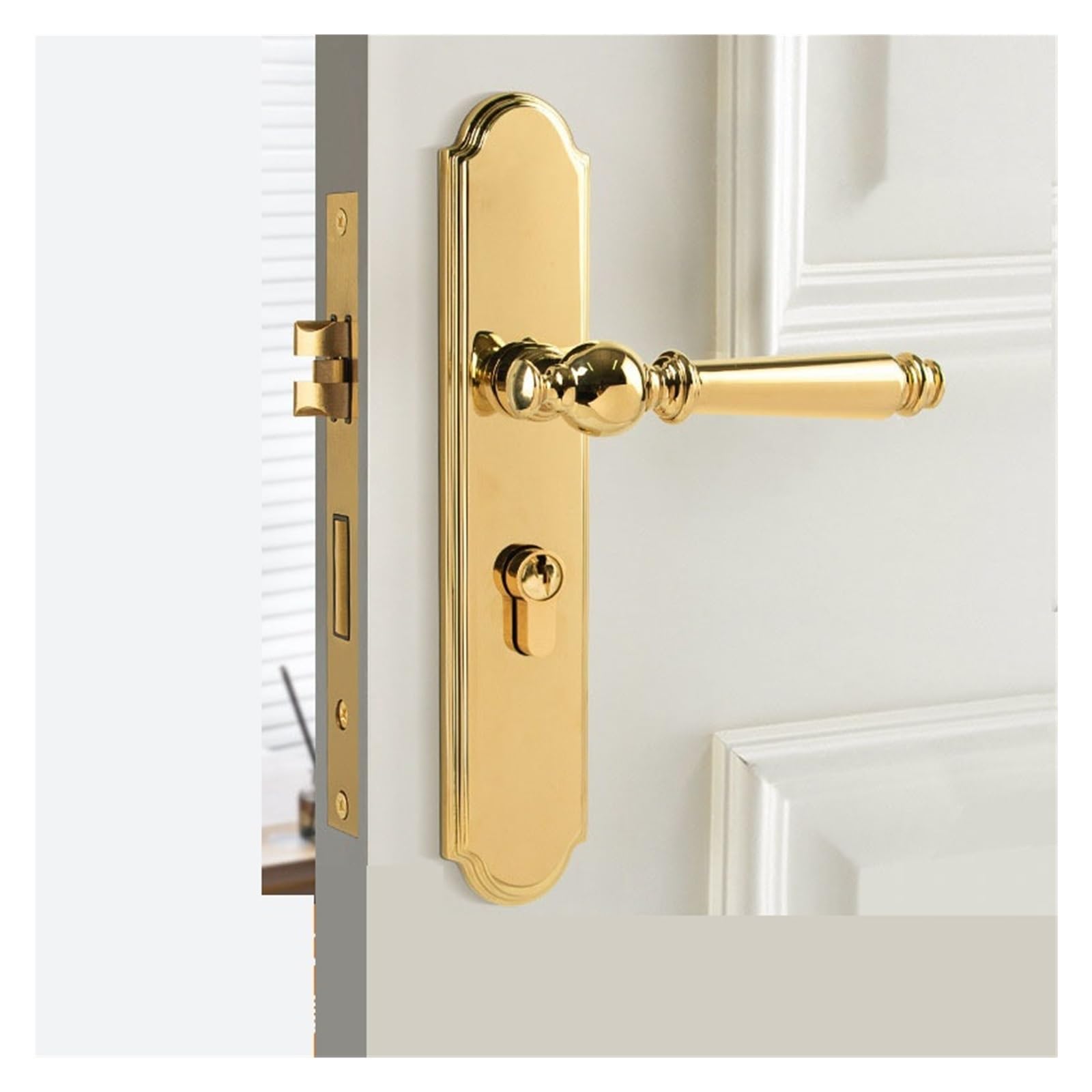 Serrure de porte en laiton pur premium et silencieuse pour chambre chic