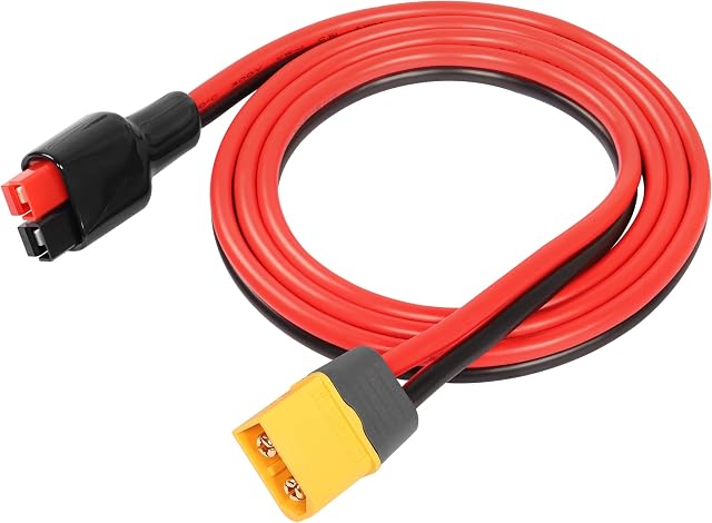 YACSEJAO 12AWG XT60 Male to Solar Panel Connector 1M XT60 to 45A Connector Extension Cable for Outdoor Power Bank RC Lipo Battery Lithium Battery