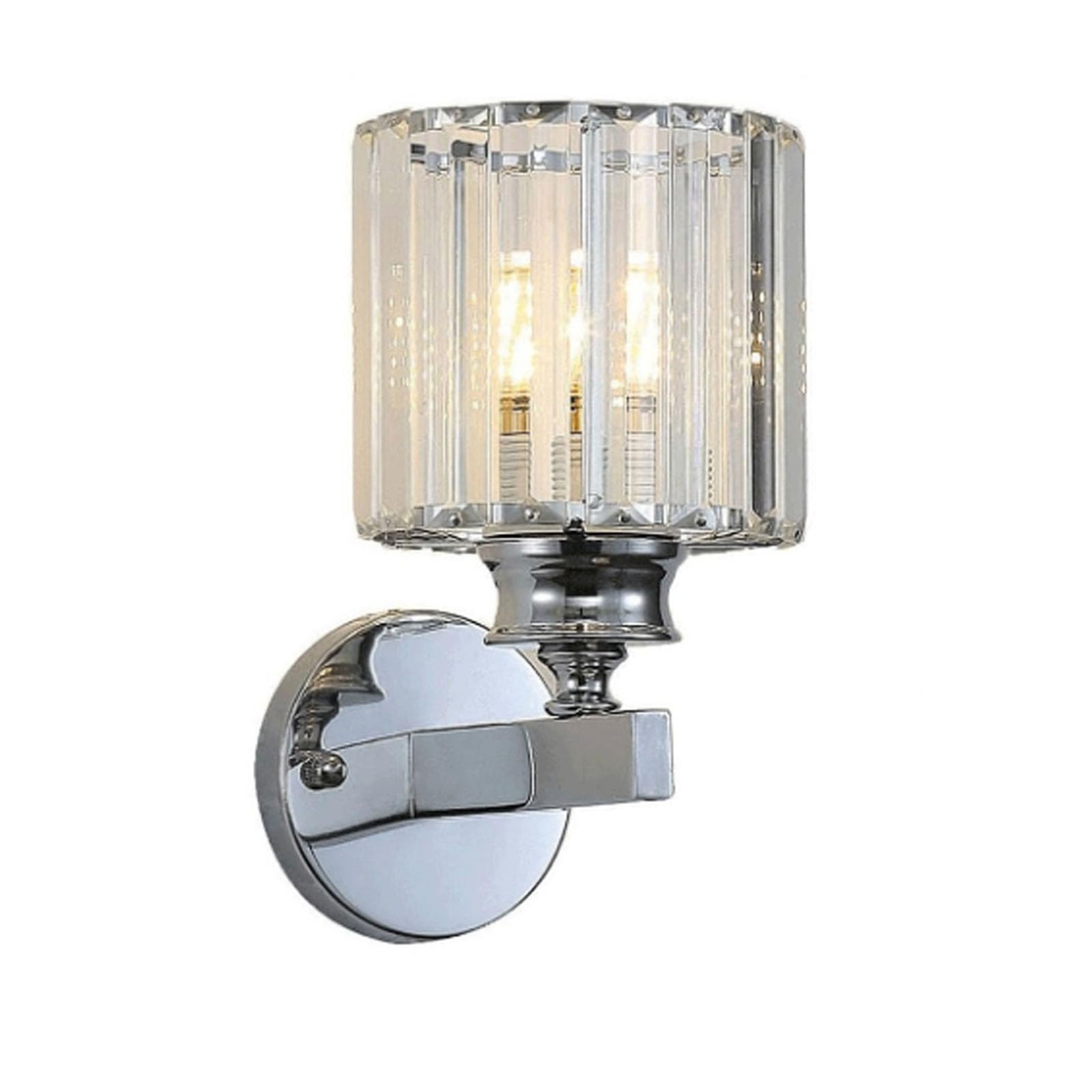 FZQSXAZU Wall Lighting Fixtures,Wall Sconces lights,Bathroom Vanity Glass Lamps,Small Lights for Living Room Bedroom Hallway Over Mir(Color:Silver Round)