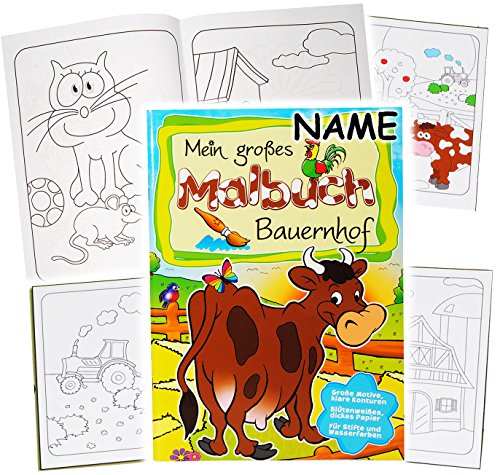 alles-meine.de GmbH 10 Stück _ große XL Malbücher - A4 - Bauernhof & Tiere - große Motive - 80 Seiten - Fahrzeuge… – Bild 4