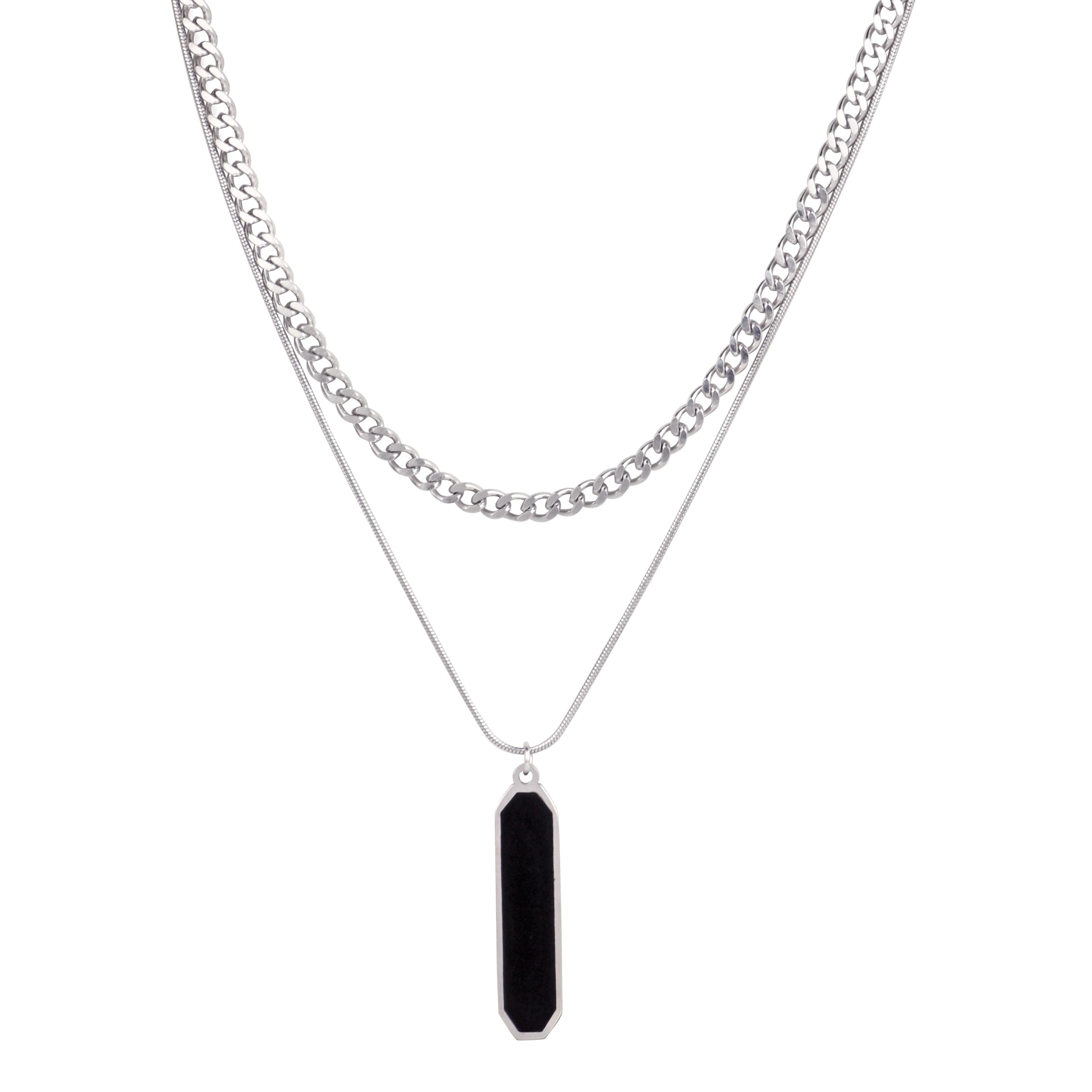Atasi International Stainless Steel Sterling Double layer Silver Chain for Men, Boys & Girls (MNK15) (B0D6LPLWBY) Amazon Price History, Amazon Price Tracker