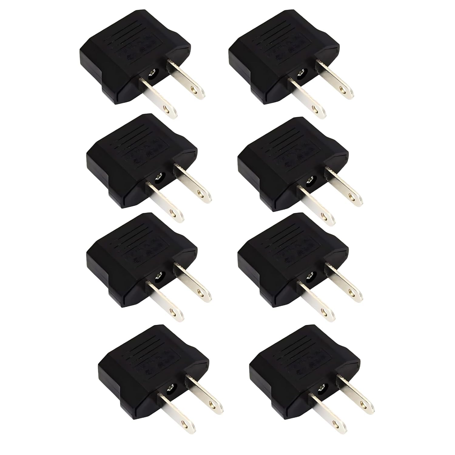 2-Pin Flat to Round US Conversion Plug, Compact Electrical Adapter for Home and Travel Use, Durable and Easy to Use (Pack of 8)-image-41