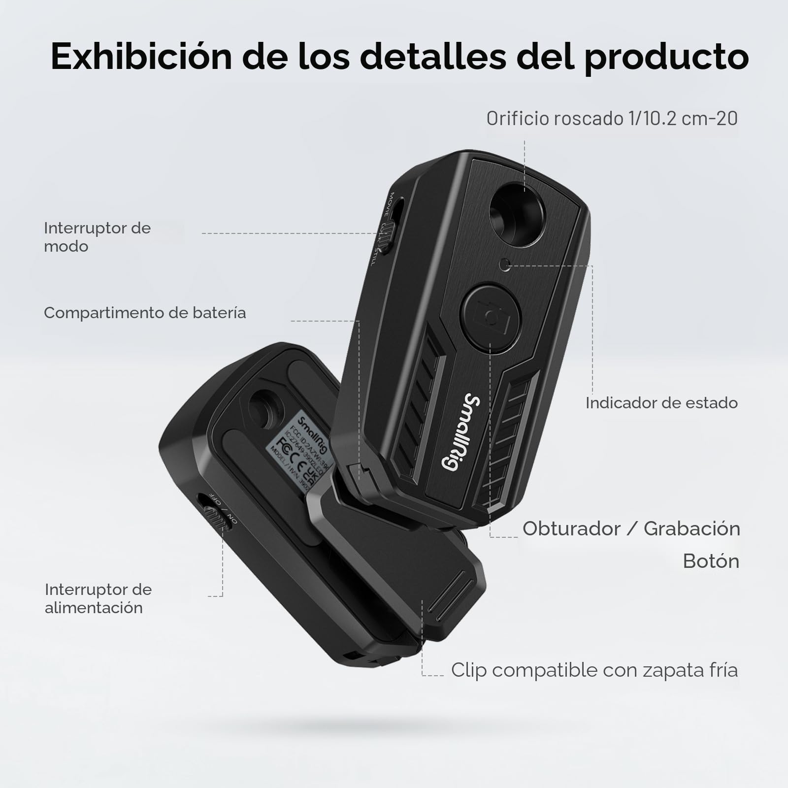 SMALLRIG Control Remoto Inalámbrico para Sony para Canon para Nikon, Apto para A7R V/IV/III, A7S/A7 III, A6700, FX3, A7C, A7CR, A7C II, ZV-E10, R5, R6, R7, R8, R10, Z50, Zfc, Z30-3902